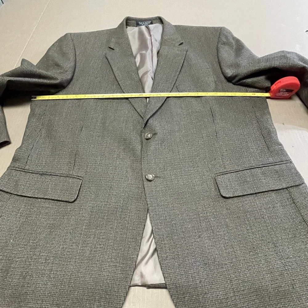 VTG Meeting Street‎ Men's 48R Blazer 100% Lambswool Brown Blazer Two Button Coat